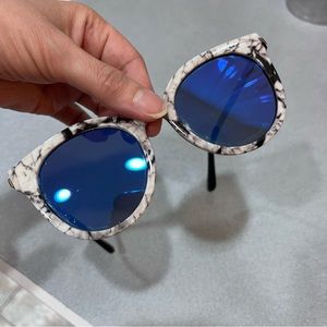 Marble Black and White Patterned Sunglasses